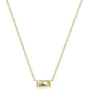 Joxevyla Gold Baguette November Topaz Birthstone Necklace Minimalist Dainty